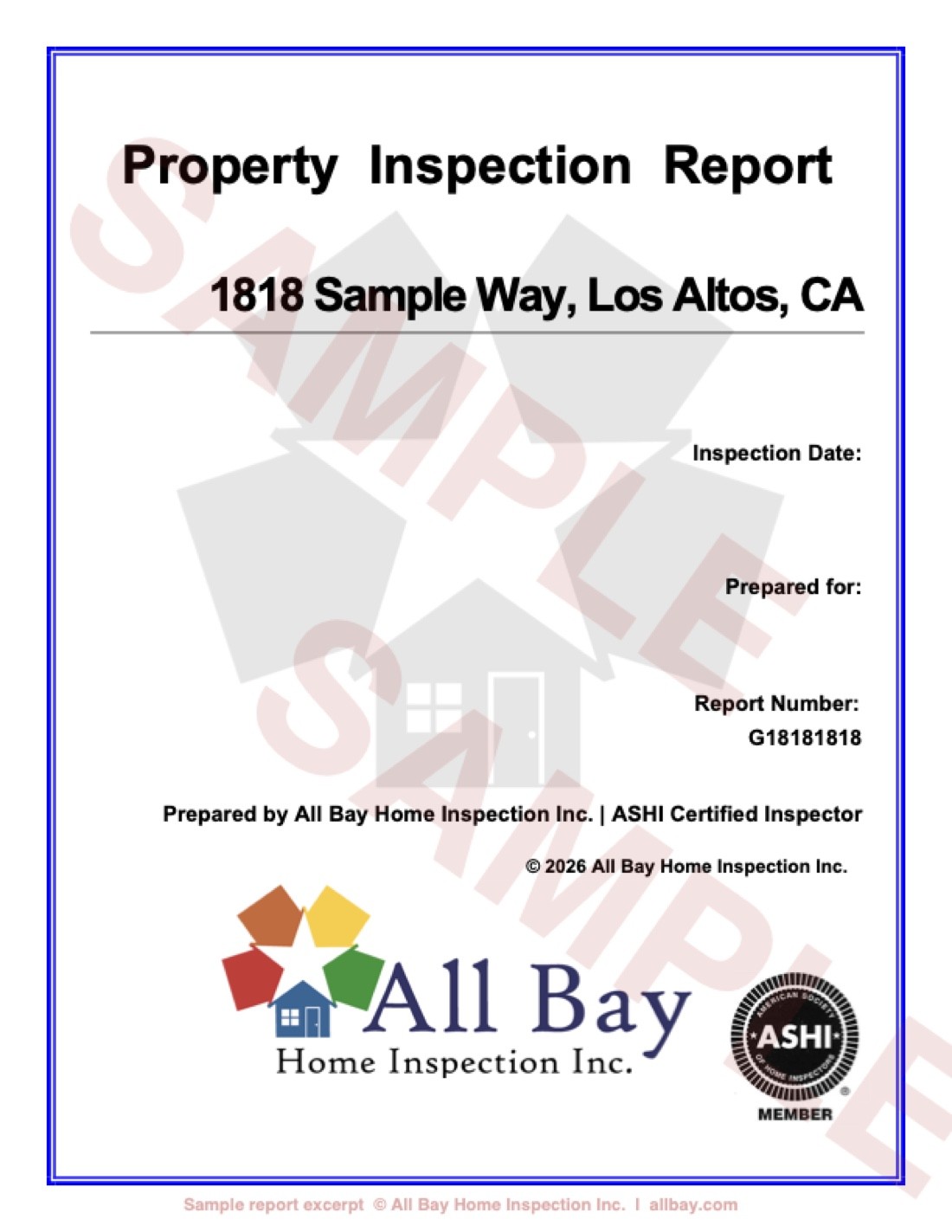 Sample report cover page